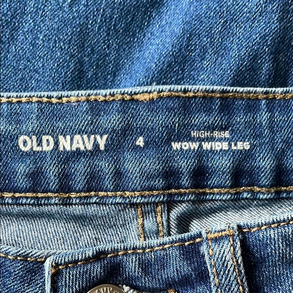 OLD NAVY Blue Jeans WOW WIDE LEG High Rise Stretchy Denim 4 - Picture 8 of 11